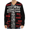 Christian Cross Religious Words Print Long Sleeve Baseball Jersey