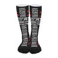 Christian Cross Religious Words Print Long Socks