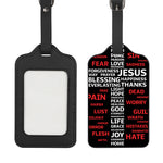 Christian Cross Religious Words Print Luggage Tag