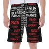 Christian Cross Religious Words Print Men's Beach Shorts