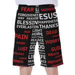 Christian Cross Religious Words Print Men's Beach Shorts