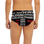 Christian Cross Religious Words Print Men's Briefs