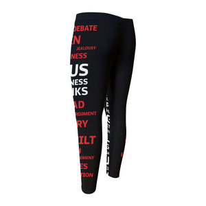 Christian Cross Religious Words Print Men's Compression Pants