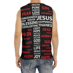 Christian Cross Religious Words Print Men's Fitness Tank Top