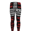 Christian Cross Religious Words Print Men's leggings