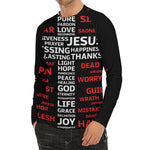 Christian Cross Religious Words Print Men's Long Sleeve Rash Guard