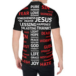 Christian Cross Religious Words Print Men's Shirt