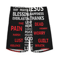 Christian Cross Religious Words Print Men's Athletic Shorts