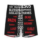 Christian Cross Religious Words Print Men's Sports Shorts