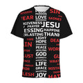Christian Cross Religious Words Print Men's Athletic T-Shirt