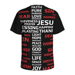 Christian Cross Religious Words Print Men's Sports T-Shirt