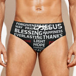 Christian Cross Religious Words Print Men's Swim Briefs