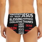 Christian Cross Religious Words Print Men's Triangle Swim Briefs