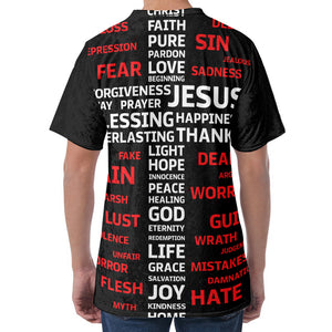 Christian Cross Religious Words Print Men's Velvet T-Shirt