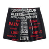 Christian Cross Religious Words Print Mesh Shorts