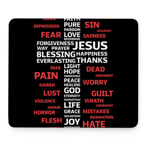 Christian Cross Religious Words Print Mouse Pad