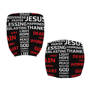 Christian Cross Religious Words Print Office Chair Cover