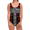 Christian Cross Religious Words Print One Piece Swimsuit