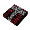 Christian Cross Religious Words Print Outdoor Seat Cushion Cover