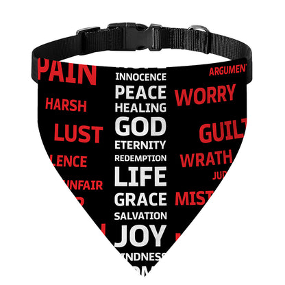 Christian Cross Religious Words Print Over The Collar Dog Bandana