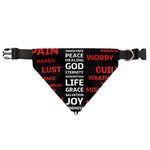 Christian Cross Religious Words Print Over The Collar Dog Bandana