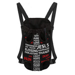 Christian Cross Religious Words Print Pet Carrier Backpack