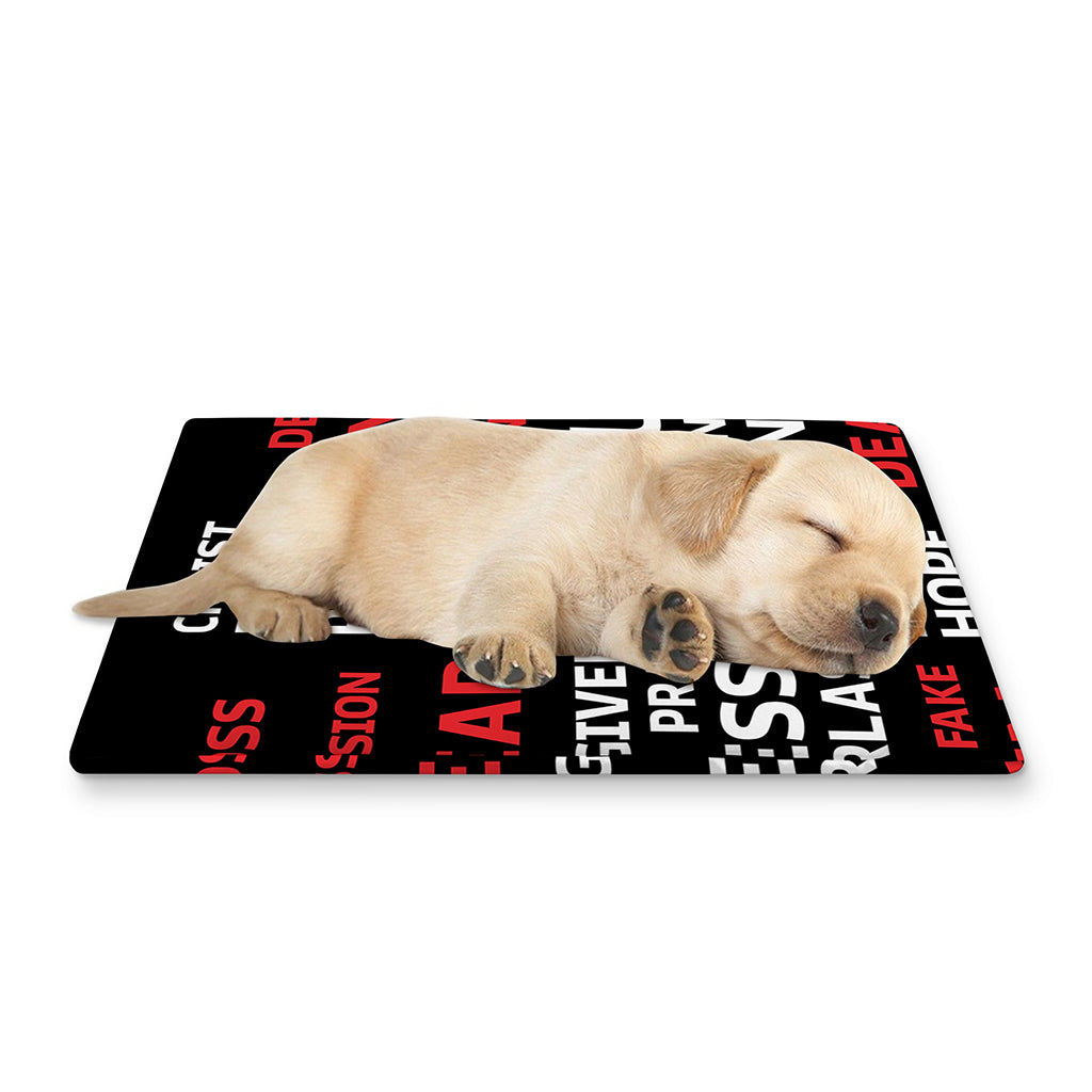 Christian Cross Religious Words Print Pet Cooling Mat Cover