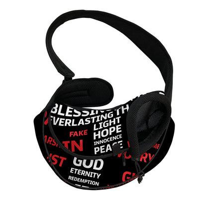Christian Cross Religious Words Print Pet Sling Carrier