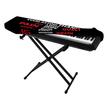Christian Cross Religious Words Print Piano Keyboard Cover