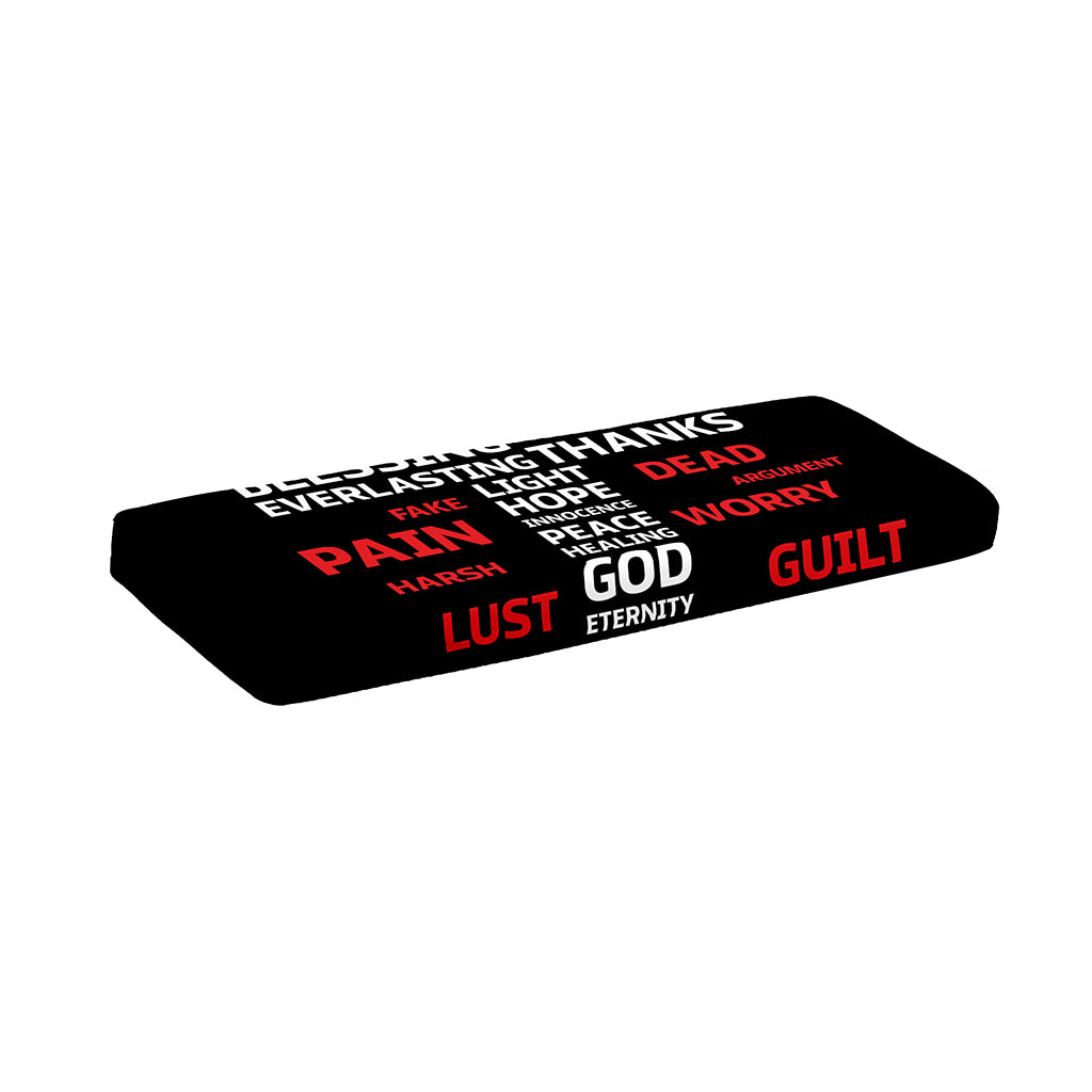 Christian Cross Religious Words Print Piano Keyboard Cover