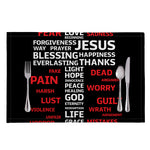 Christian Cross Religious Words Print Placemat