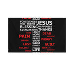 Christian Cross Religious Words Print Polyester Flag