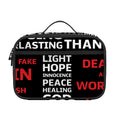 Christian Cross Religious Words Print Portable Lunch Bag