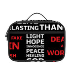 Christian Cross Religious Words Print Portable Lunch Bag