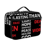 Christian Cross Religious Words Print Portable Lunch Bag