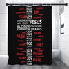 Christian Cross Religious Words Print Premium Shower Curtain