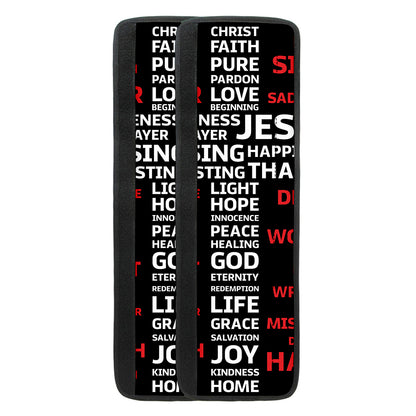 Christian Cross Religious Words Print Refrigerator Handle Covers