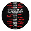 Christian Cross Religious Words Print Round Blanket
