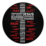 Christian Cross Religious Words Print Round Blanket