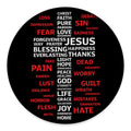 Christian Cross Religious Words Print Round Floor Mat