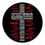 Christian Cross Religious Words Print Round Floor Mat