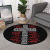 Christian Cross Religious Words Print Round Rug