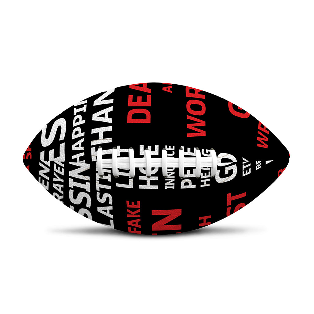 Christian Cross Religious Words Print Rugby Ball