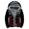 Christian Cross Religious Words Print Sherpa Lined Zip Up Hoodie