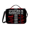 Christian Cross Religious Words Print Shoulder Strap Bible Bag