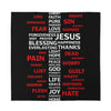 Christian Cross Religious Words Print Silk Bandana