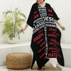 Christian Cross Religious Words Print Silk V-Neck Kaftan Dress