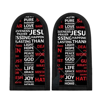 Christian Cross Religious Words Print Skillet Handle Cover