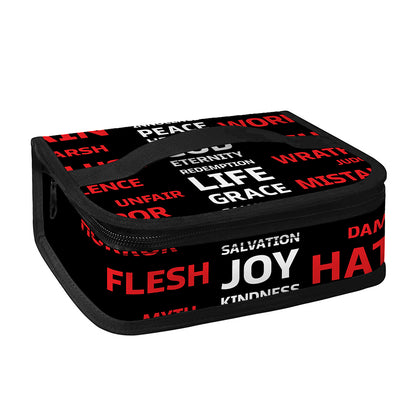 Christian Cross Religious Words Print Small Lunch Bag