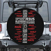 Christian Cross Religious Words Print Tire Cover With Camera Hole